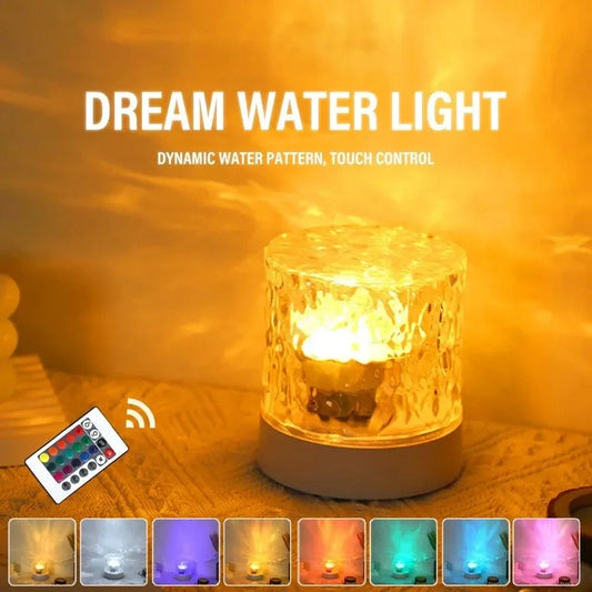 Ondulations D'Eau Lumières Lampe Océan Eau Projecteur Lumière Luminorthe Lumena Lumières Chambre Décor 16 Couleurs Rotatif Flamme Veilleuse